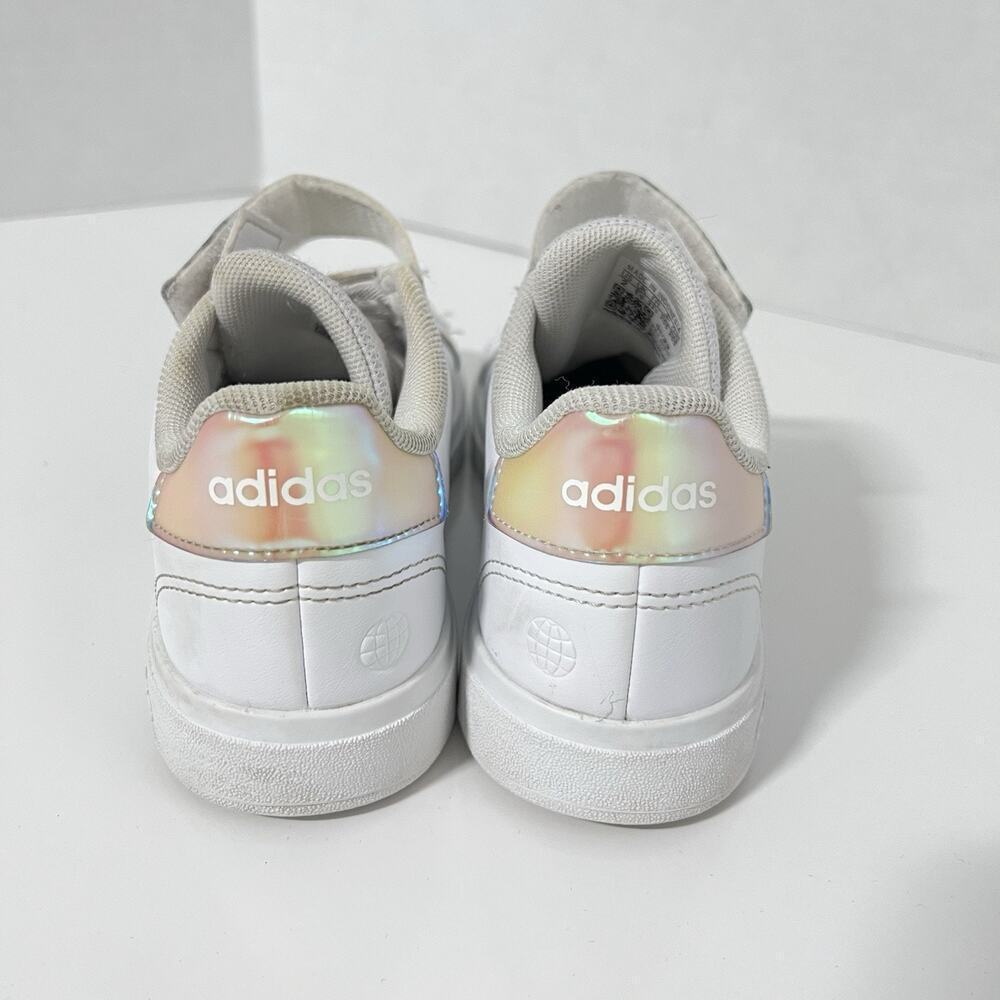 Adidas Children's Girls Grand Court 2.0 - Cloud White/Iridescent Size 2 - Picture 7 of 11